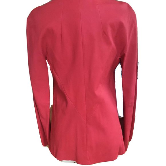 Giorgio Armani Red Leather Jacket New Size 46 - Picture 3 of 10